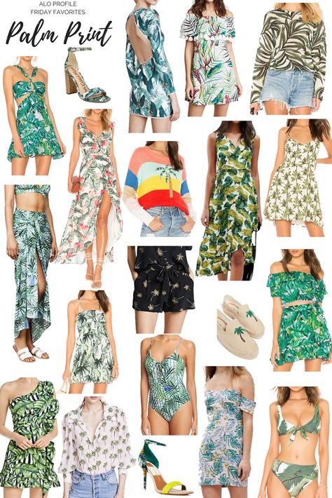 Friday Favorites: Palms - A Lo Profile #springstyle #springfashion #fridayfavorites #dallasblogger #ALoProfile Tropical Party Dress Ideas, Aloha Party Outfit Women, Aloha Party Outfit Ideas For Women, Tiki Bar Outfit Ideas, Tropical Clothes Outfits, Hawaiian Birthday Party Outfit, Havana Outfit For Women Party, Aloha Outfit Ideas For Women, Hawaiian Outfit Women Casual