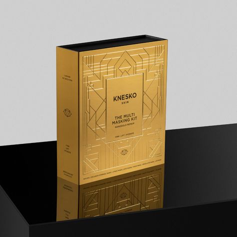 KNESKO SKIN on Packaging of the World - Creative Package Design Gallery Luxury Box Design, Golden Box, Multi Masking, Ancient Healing, Luxury Packaging Design, Best Website Design, Perfume Box, Collagen Mask, Hot Foil Stamping