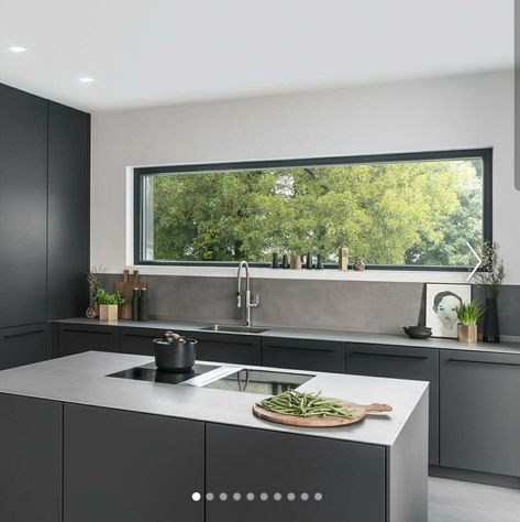 stylish kitchen window design ideas Modern Kitchen Window, Kitchen Window Design, Desain Pantry, Modern Kitchen Interiors, Kitchen Design Plans, White Modern Kitchen, House Design Kitchen, Modern Kitchen Design Luxury, Kitchen Design Decor