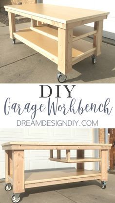 Craft Community Board Workbench On Wheels, Garage Workbench Plans, Garage Workbench, Mobile Workbench, Workbench Plans Diy, Diy Workbench, Workbench Plans, Garage Work Bench, Woodworking Workbench