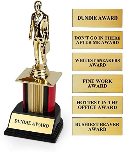 The Office Dundie Award, Best Gifts For Coworkers, Best Boss Gifts, Office Awards, Award Plaques, Award Ideas, Award Plaque, Awards Trophy, Office Christmas