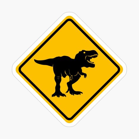 Dino Footprint, Jurassic Park 1993, Dinosaur Images, Crossing Sign, Dinosaur Stickers, Shirt Sticker, T Rex Dinosaur, Road Sign, Tyrannosaurus Rex