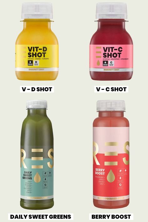 Vitamin Drink Packaging, Sweet Green Juice, Vitamin Shots, Boost Juice, After Workout Food, Healthy Juice Drinks, Juice Branding, Cafe Concept, Juice Packaging