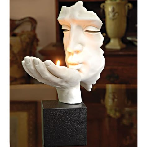 This can be found at www.femalecreations.com....♥ it Kiss Sculpture, Da Vinci Vitruvian Man, Sculpture Art Projects, Blowing Kisses, Sculpture Decor, Vitruvian Man, Tea Candle, Resin Sculpture, Unique Gifts For Women