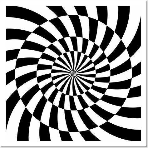 ...Black and white spiral lines with optical illusion effect. Illusion and delusion. Flat design. Modern illustration. Strippy, psychedelic, confusing print in op art style. Abstract geometric pattern......Two contrasting colors, black and white, representing the dualism of our existence. Where the black path is finished, the white takes over the flow, saying that "The night is darkest just before the dawn". Constant overlaping of these lines forms a unique confusing pattern symolizing the everl Spiral Optical Illusion, 3d Line Art Optical Illusions, Optical Art Painting, Op Art Illusion, Black And White Contrast Art, 3d Optical Illusions Art, Black And White Optical Illusions, Spiral Design Art, Color Optical Illusions