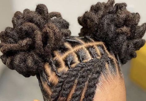 Dreadlock Hairstyles For Birthday, Loc Styles Low Ponytail, Loc Pedal Hairstyles, Dread Locks Hairstyles, Barrel Twist Dreads Women, Half Up Half Down Dread Styles, Kids Dreadlocks Styles, Lock Styles For Women Dreadlocks, Curly Loc Updo Styles