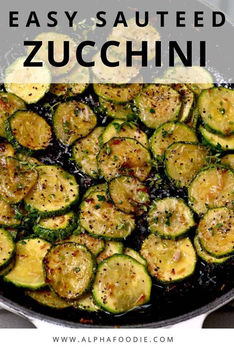 Pan-fried zucchini is a quick, easy, and healthy, versatile side dish for any meal! Enjoy the sauteed zucchini with garlic, lemon, and parmesan as I have, or experiment with tons of other seasoning options - just 10 minutes from start to finish! Gluten-free, low-carb, keto, vegetarian, + vegan optional! Sauteed Chicken Recipes, Sauteed Zucchini Recipes, Sauteed Zucchini And Squash, Pan Fried Zucchini, Fried Zucchini Recipes, Parmesan Squash, Zucchini Recipes Baked, Zucchini Side Dishes, Easy Zucchini Recipes