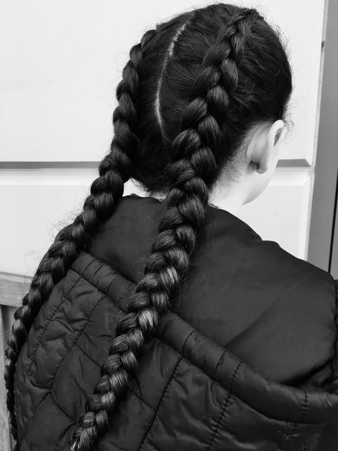 dutch braids Black Dutch Braids, Thick Dutch Braids, Dutch Braids With Extensions Black Women, Dutch Braids Black Hair, Brunette Dutch Braids, Aesthetic Dutch Braids, Hairstyles For Red Carpet, Swept Hairstyles, Durch Braid Pigtails