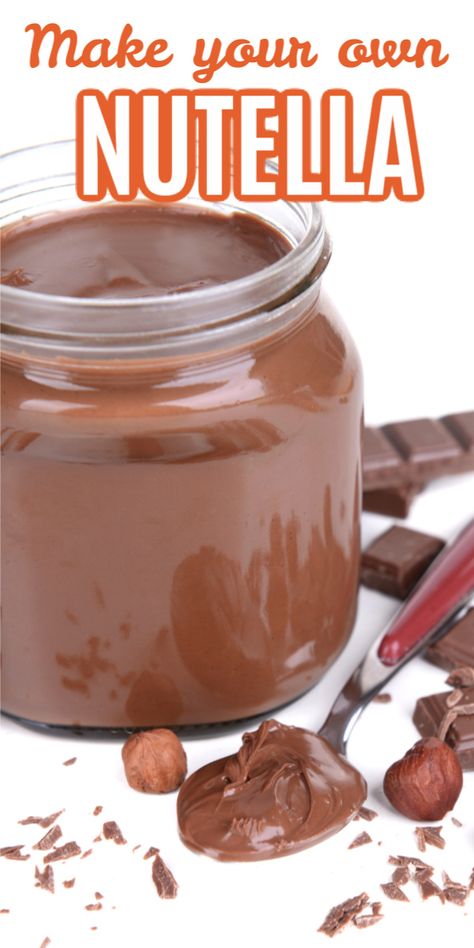 Homemade Nutella Recipes, How To Make Nutella, Nutella Recipe, Hazelnut Recipes, Healthier Sweets, Homemade Nutella, Nutella Cookies, Chocolate Hazelnut Spread, Nut Recipes