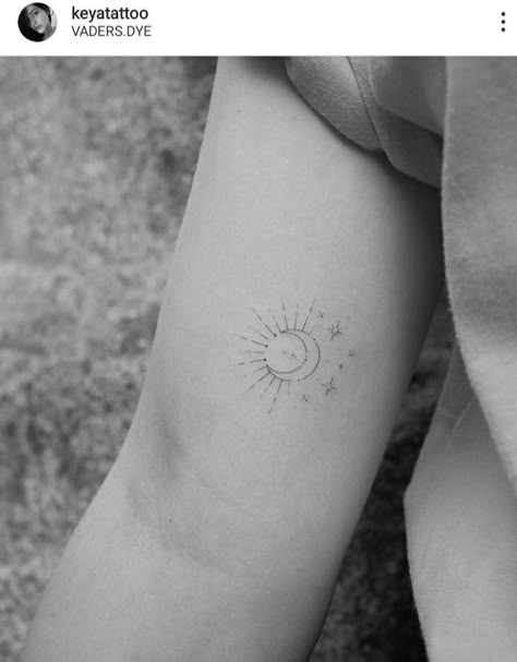 Abundance Tattoo Law Of Attraction, Sun Stars Tattoo, Sun Moon Star Tattoo, Sun Moon And Stars Tattoo, Moon And Stars Tattoo, Sun Moon Tattoo, Moon Star Tattoo, Tattoo Sonne, Moon Sun Tattoo