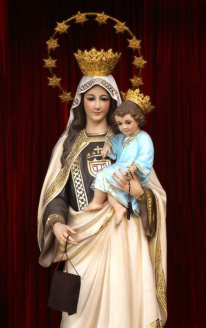 Virgin Mary Picture, Carmelite Saints, Mother Mary Pictures, Blessed Mother Statue, Jesus Mother, Mother Mary Images, Blessed Mary, Catholic Statues, Virgin Mary Statue