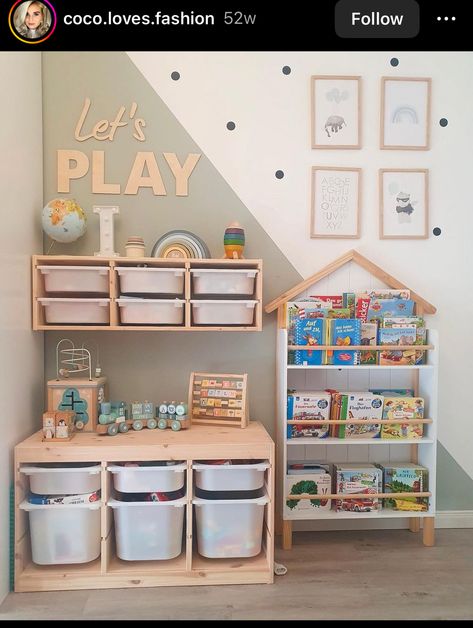 Christmas Gift Ideas For Toddlers, Gift Ideas For Toddlers, Small Playroom, Ikea Kids Room, Toddler Boy Room Decor, Living Room Playroom, Learning And Growing, Baby Playroom, Toddler Playroom