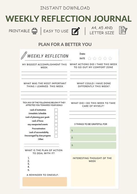 #Organisation #Reflective_Journal_Template #Bujo_Weekly_Reflection #Weekly_Reflection_Journal_Template Bujo Weekly Reflection, Reflective Journal Template, Weekly Reflection Journal Template, Weekly Review Journal, Weekly Review Bullet Journal, Weekly Reflection Template, Weekly Recap Journal, Weekly Reflection Journal Prompts, Weekly Reflection Journal