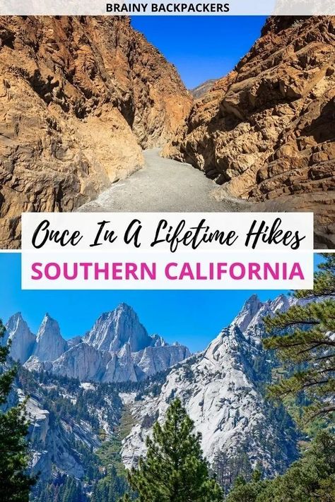 Are you looking for southern California hikes? Here are some of the best hikes in southern California including what to pack when hiking southern California. Hikes for all levels and day hikes and multi-day backpacking in southern California. #unitedstates #brainybackpackers Hiking Southern California, Hollywood Sign Hike, California Activities, Southern California Hikes, California Waterfalls, Malibu Creek State Park, California Travel Guide, San Gabriel Mountains, California Hikes