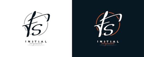 Initial f and s logo design in elegant a... | Premium Vector #Freepik #vector #signature-font #stylish-logo #minimal-logo #calligraphy-logo Fs Logo Design Style, Minimalist Handwriting, Fs Logo, Initial F, Logo Calligraphy, S Logo Design, Logo Minimal, Handwriting Styles, Stylish Logo