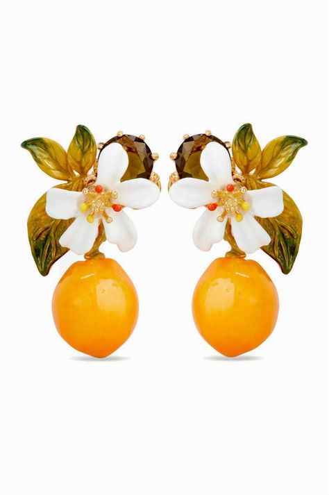 Brighten up your day with these charming Citrus Delight stud earrings. Inspired by the vibrant hues of fresh oranges and delicate blossoms, these earrings add a playful yet elegant touch to any outfit. Perfect for those who love a pop of color and a hint of nature's beauty, these studs are a delightful accessory for both casual and formal occasions. Embrace the zest of life with this unique jewelry piece that captures the essence of sunny days and blooming gardens. Provence Garden, Balloon Earrings, Mimosa Flower, Fruits And Flowers, Les Nereides, Horse Earrings, Buy Candles, Asymmetrical Earrings, Orange Earrings