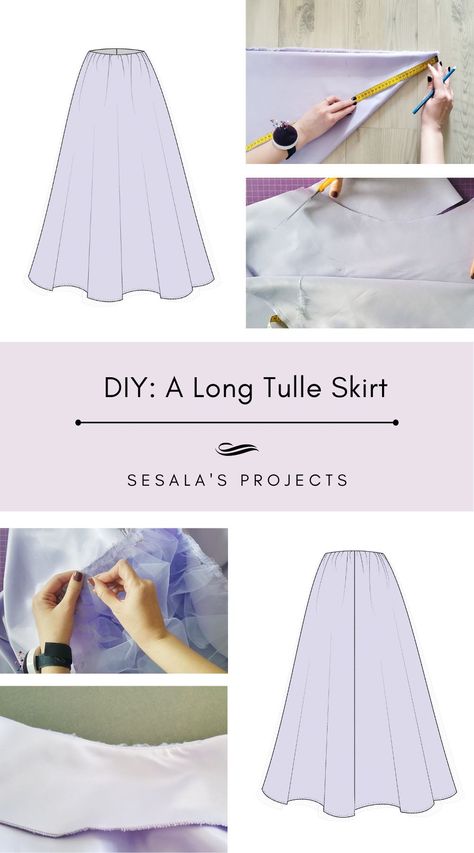 How To Sew A Prom Dress, Princess Skirt Pattern, Diy Long Tulle Skirt, Diy Prom Dress Pattern, How To Make A Dress, Prom Dress Diy, Diy Prom Dress, Long Skirt Pattern, A Line Maxi Skirt