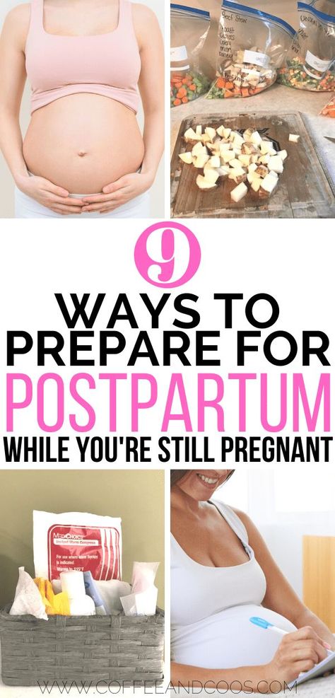 9 ways to prepare for postpartum while you're still pregnant. These tips and tricks will get you ready to tackle the fourth trimester. Baby Gender Prediction, Postpartum Must Haves, Postpartum Care Kit, 4th Trimester, Pregnancy Goals, Baby Prep, Preparing For Baby, Before Baby, Postpartum Care