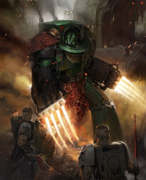 ArtStation - Salamander Captain, Mykyta Vasilchuk Warhammer 40k Salamanders Art, Warhammer Aesthetic, Space Marine Salamanders Art, Salamanders 30k, Space Marine Salamanders, 40k Salamanders, Warhammer 40k Salamanders, Salamanders 40k, Warhammer Salamanders