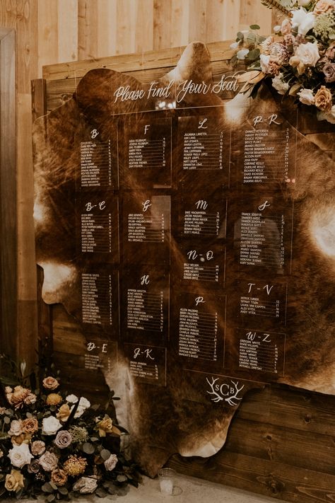 Country Wedding Seating Chart, Horse Shoe Table Numbers, Western Wedding Table Numbers, Seating Chart Wedding Display, Western Seating Chart Wedding, Western Seating Chart, Western Wedding Signage, Western Wedding Seating, Moody Western Wedding