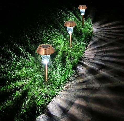 Yard Walkway, Solar Yard Lights, Solar Path Lights, Solar Landscape Lighting, Solar Landscape, Solar Pathway Lights, Pathway Lighting, Path Lights, Garden Pathway