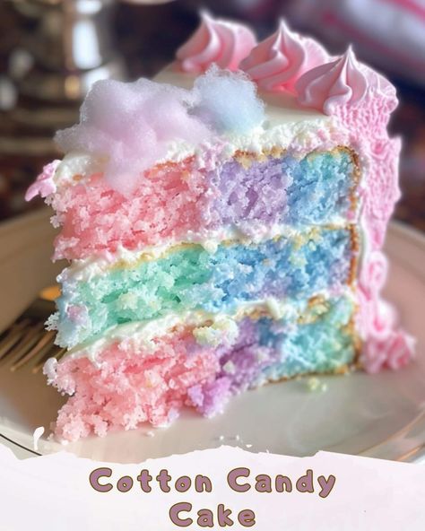 Cotton Candy Cheesecake, Cotton Candy Cake, Colourful Food, Cotton Candy Cakes, Diy Dessert, Cotton Candy Flavoring, Gourmet Cakes, Candy Cakes, Candy Cake