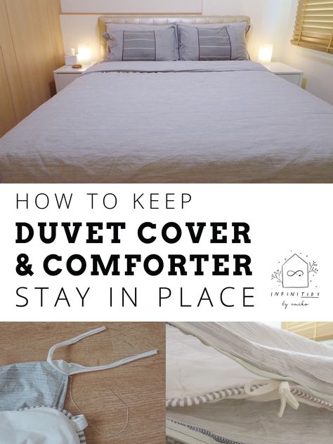 How to Keep Duvet Cover/Comforter Stay in Place – INFINITIDY by Amiko Duvet Hack, Diy Duvet, Duvet Cover Diy, Baby Duvet, Grey Linen Bedding, Luxury Duvet Covers, Quilted Duvet, Luxury Bedding Sets, Down Comforter