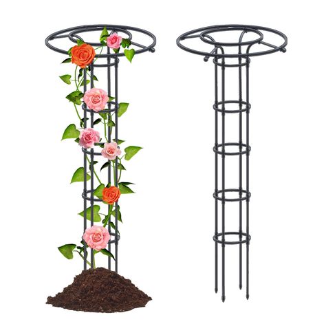 PRICES MAY VARY. HIGH QUALITY: Made of plastic with metal coating, high temperature insulation avoid burns caused by contacting between plants and metals, also prevent internal steel tubes from rusting. BEST USE FOR: Flower Garden and Vegetable Garden Adds drama to small-space gardens. This Elegant Garden trellis is perfect for any gardening landscaping and outdoor vines vegetable gardens. With its sturdy-built quality, it can hold your climbing plants and vines upright and healthy until they ar Umbrella Trellis, Pot Trellis, Flower Support, Garden Plant Supports, Climbing Plant Support, Obelisk Trellis, Plant Cages, Vine Trellis, Planter Trellis