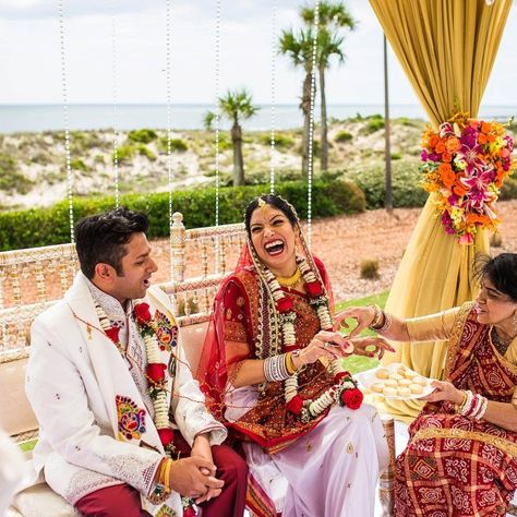 Ami + Jainan - Gujarati Wedding - Ritz Carlton Amelia Island Florida Beach Weding, Gujarati Wedding, Jacksonville Wedding, Bridal Photography Poses, Beautiful Wedding Decorations, Indian Wedding Photography Poses, Small Intimate Wedding, Traditional Indian Wedding, Amelia Island