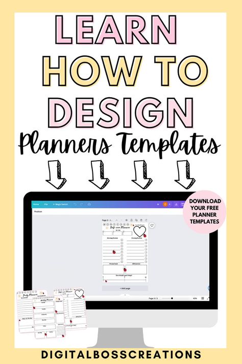 How To Design Your Own Planner Pages Using Canva For Free? Creating Digital Planner, Canva Planner Template Free, How To Use Digital Planner, How To Make Digital Planner, Canva Planner Template, Create Digital Planner, Design Your Own Planner, Create Planner, Free Planner Templates