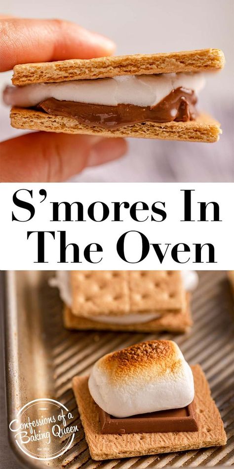 Smores In The Oven, Oven Smores, Make Smores, Baked Smores, Easy Smores, Smores Dessert, Smore Recipes, Oven Recipe, Salted Caramel Sauce