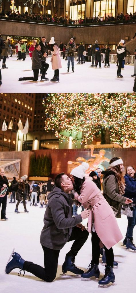 How To Ice Skate, Extra Wedding, Winter Proposal, Christmas Proposal, Proposal Pictures, Best Wedding Proposals, Perfect Proposal, Engagement Picture, Ice Rink