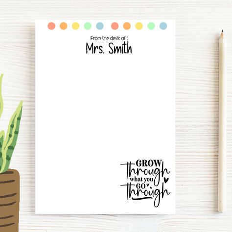 Notepads Design Ideas, Customized Notepad, Custom Notepads, Teacher Notepad, Clear Packaging, Notepad Gift, Note Pad Design, Adobe Design, Teachers Gifts