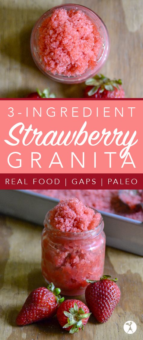 3-Ingredient Strawberry Granita :: Paleo, GAPS-Friendly Granitas, Strawberry Granita, Soft Desserts, Strawberries Desserts, Strawberry Business, Ice Recipes, Gaps Diet Recipes, Granita Recipes, Gaps Recipes