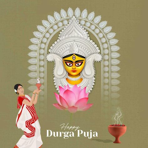 Happy Durga Puja Creative Banner Design With Durga Face Illustration Indian Festival Durga Puja Creative, Creative Banner Design, Durga Face, Illustration Indian, Happy Durga Puja, Creative Banners, Face Illustration, Indian Festival, Durga Puja