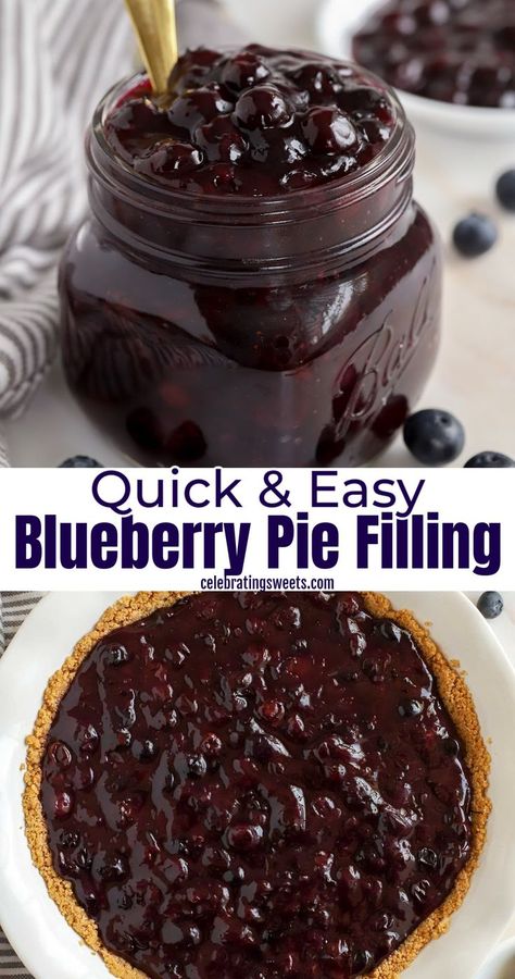 Easy Blueberry Pie Filling, Homemade Blueberry Pie Filling, Blueberry Pie Filling Recipes, Cheesecake Yogurt, Berry Pie Filling, Easy Blueberry Pie, Homemade Blueberry Pie, Canned Blueberries, Pie Filling Recipes