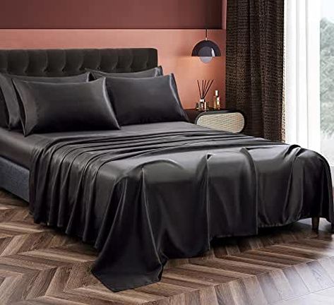 Amazon.com: thx silk sheets - International Shipping Eligible Black Satin Sheets, Best Cooling Sheets, Silk Sheet Set, Satin Bed, Silk Bed Sheets, Silk Bedding Set, Silk Sheets, Satin Bedding, Satin Sheets