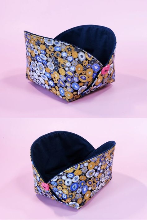 Easy Fabric Baskets Storage Boxes, Making Fabric Boxes, Fabric Bowls Tutorial Free Pattern, Easy Fabric Baskets Free Pattern, Diy Round Fabric Basket, Square Fabric Basket Pattern, Fabric Baskets Tutorial, Fabric Bucket Pattern, Sewing Fabric Baskets