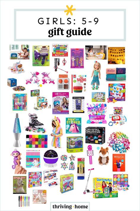 Girls gift guide for 5-9 year olds. Romantic Gifts For Boyfriend, Thriving Home, Gift Ideas To Make, Creative Gift Ideas, Christmas Lollipops, Girls Gift Guide, Kids Gift Guide, Presents For Kids, Old Christmas