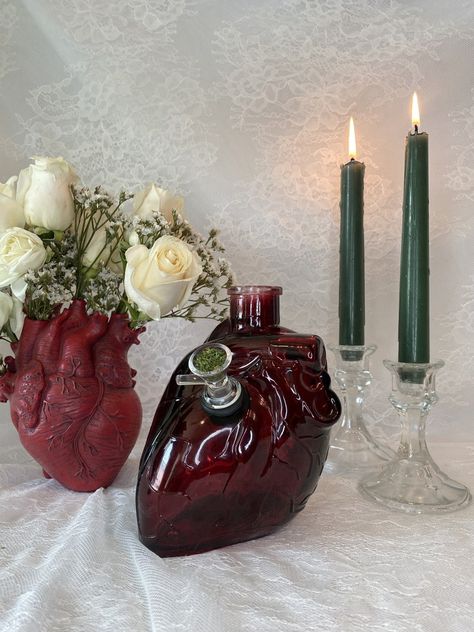 Anatomical Heart Vase, Red Candle Holders, Red Candle, Heart Vase, Magic Herbs, Pretty Pens, Spark Up, Heart Box, Anatomical Heart