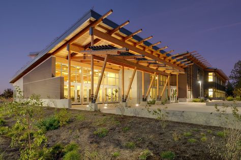 Bend Parks and Recreation Administration Building | Opsis Architecture | Archinect Mass Timber, Architecture Jobs, Administration Building, Timber Architecture, Wood Architecture, Central Oregon, Building Facade, July 31, Green Roof