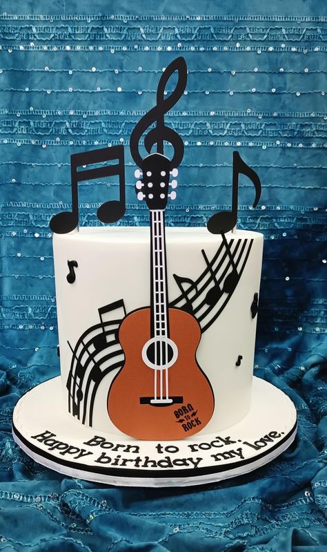 Music Cake Design, Guitar Cake Ideas Birthday, Guitar Cakes For Men, Guitar Cake Design, Music Cake Ideas For Men, Music Cake Ideas, Music Birthday Cakes, Violin Cake, Guitar Cakes