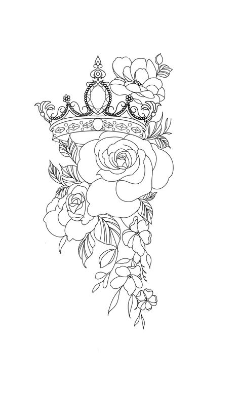 Crown Tattoos For Women, Unique Forearm Tattoos, Fierce Tattoo, Word Tattoo Ideas, Unique Half Sleeve Tattoos, Cute Thigh Tattoos, Line Tattoo Ideas, Word Tattoo, Cool Tattoo