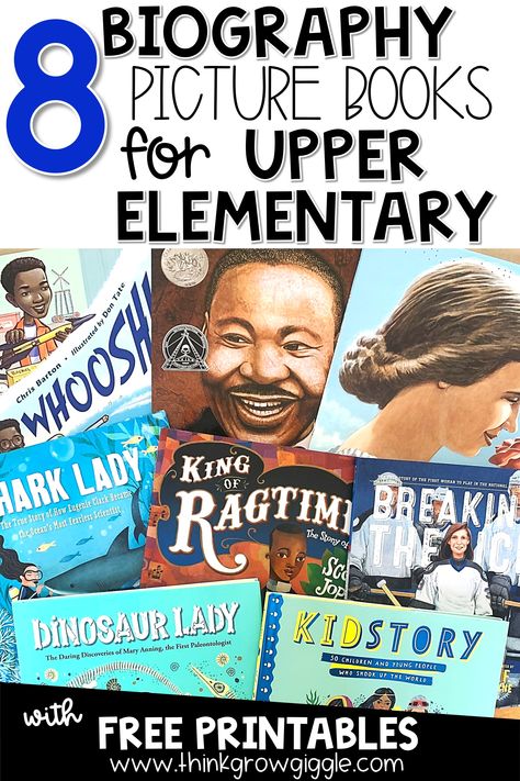 This list of best biography picture books is perfect for upper elementary classrooms this year! Perfect for 3rd, 4th & 5th grade kids, the activities & project ideas included for biographies are simple and easy to implement. Click the pin to check out these essential books! Picture Books For Upper Elementary, Biography Lesson, Best Biographies, Elementary School Library, Activities Ideas, Reading Comprehension Strategies, Diverse Books, Reading Library, Biography Books