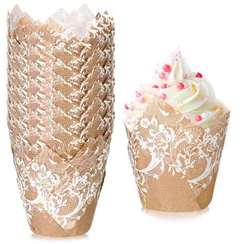 PRICES MAY VARY. Sufficient and Tasteful Set: you will receive 200 pieces of the tulip cupcake liners in vintage style, the sufficient and tasteful set can meet your various demands of decorating, baking, replacing, and sharing in daily life, or at various party and events Ideal Size: the bottom of the cup is about 2 inches in diameter, the height from the bottom to the lowest point is about 2.2 inches, and the height from the bottom to the highest point is about 3.2 inches, the cup cake liner h Autumn Wedding Cakes, Tulip Cupcake Liners, Wedding Shower Cupcakes, Wedding Cupcakes Rustic, Cake Liner, Tulip Wedding, Muffin Liners, Cupcake Holder, Fall Wedding Cakes