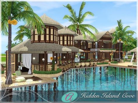 aloleng je Hidden Cove Resort Sims 3 Island Paradise, Sims 3 Cc Finds, Die Sims 4, Sims 4 House Plans, Sims 4 House Building, Free Sims, Sims 4 House Design, Casas The Sims 4, Sims Building