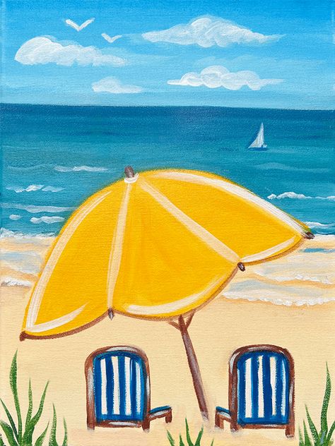 Chose your favorite piece from our painting gallery for your next event! Seaside Paintings, Happy Inspiration, Painting Images, Beach Art Painting, Cubism Art, Painting Party, Summer Painting, Canvas Painting Designs, Beach Canvas