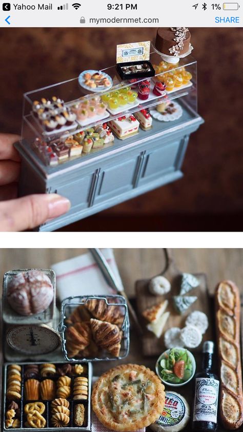 Miniature Sweet Shop, Clay Bakery, Bakery Miniature, Dollhouse Bakery, Miniature Cafe, Boutique Patisserie, Mini Bakery, Miniature Shop, Miniature Bakery