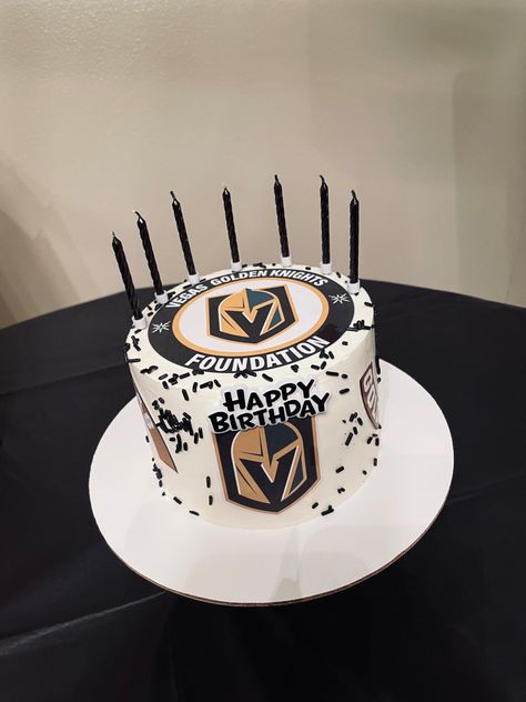 Vegas Golden Knights Cake, Knight Cake, Golden Knight, Ucf Knights, S Cake, Vegas Golden Knights, 14th Birthday, Golden Knights, Easy Cake Recipes