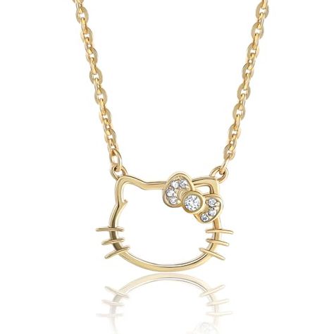 Hello Kitty Sanrio Womens Lab Created Diamond Bow Necklace 18" - 18kt Gold-Plated Sterling Silver Necklace Official License Check more at https://animetee.com/product/hello-kitty-sanrio-womens-lab-created-diamond-bow-necklace-18-18kt-gold-plated-sterling-silver-necklace-official-license/ Gold Hello Kitty, Hello Kitty Necklace, Kitty Necklace, Bday List, Hello Kitty Sanrio, Diamond Bows, Bow Necklace, Cat Necklace, Pretty Jewellery